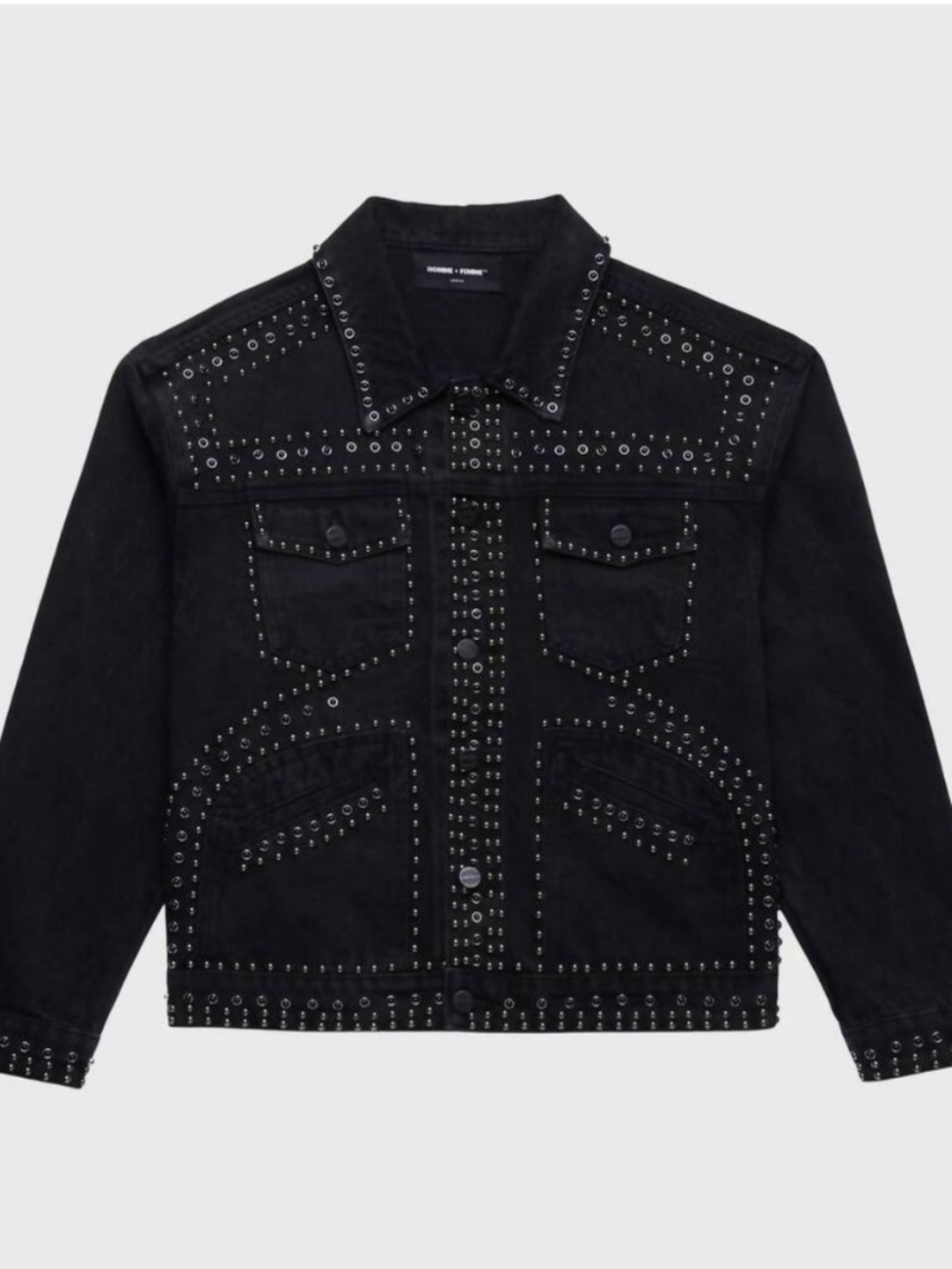 Homme Femme Black Denim Studded Jacket